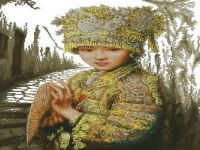 《苗族少女》民族风系列，励志珠珠绣纯手工图纸及成品