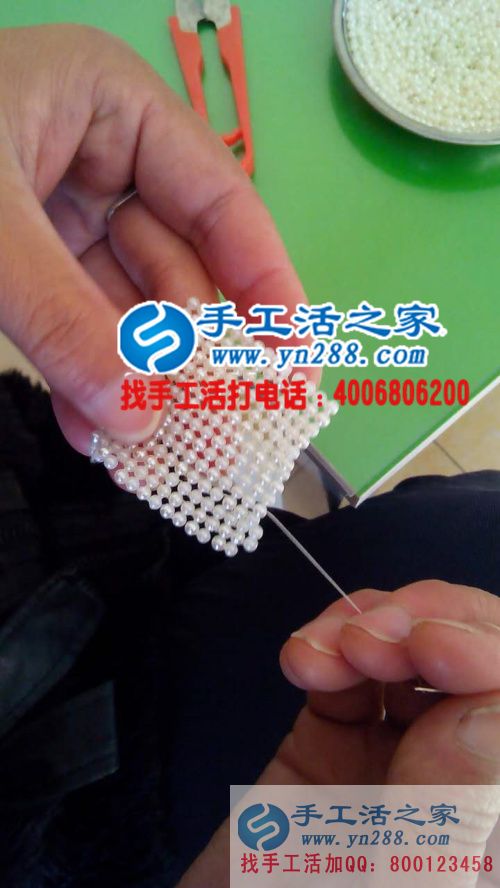 邯郸永年周女士来手工活之家考察合作现场学习串珠绣