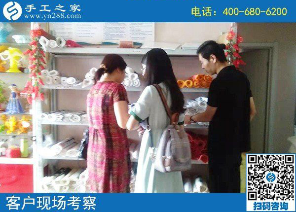 8月19日，能挣钱的手工活是珠绣负责回收的手工活，手工之家接待考察加工客户剪影