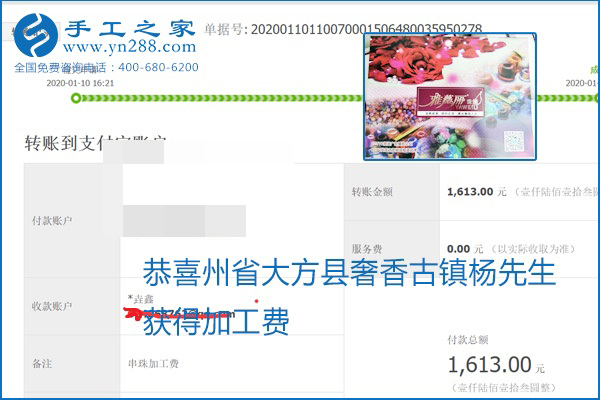 励志珠珠绣手工活加盟项目加工费怎样结算？收入好吗？