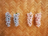 1月25日，在家能做的兼职正规，手工饰品加工厂挣钱，拿回家做的手工项目，手工之家是合作人员居家挣钱的依靠，图为串珠米珠绣手工产品剪影