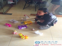 县初中领导来手工活之家了解立体串珠记录：